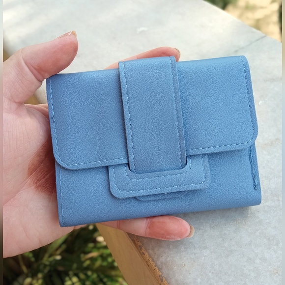 Korean Brand Handbags - Elegant Boho Blue Fold Wallet